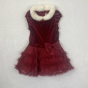 Jona Michelle Red dress Size 18 Month Old Holiday party White Collar
